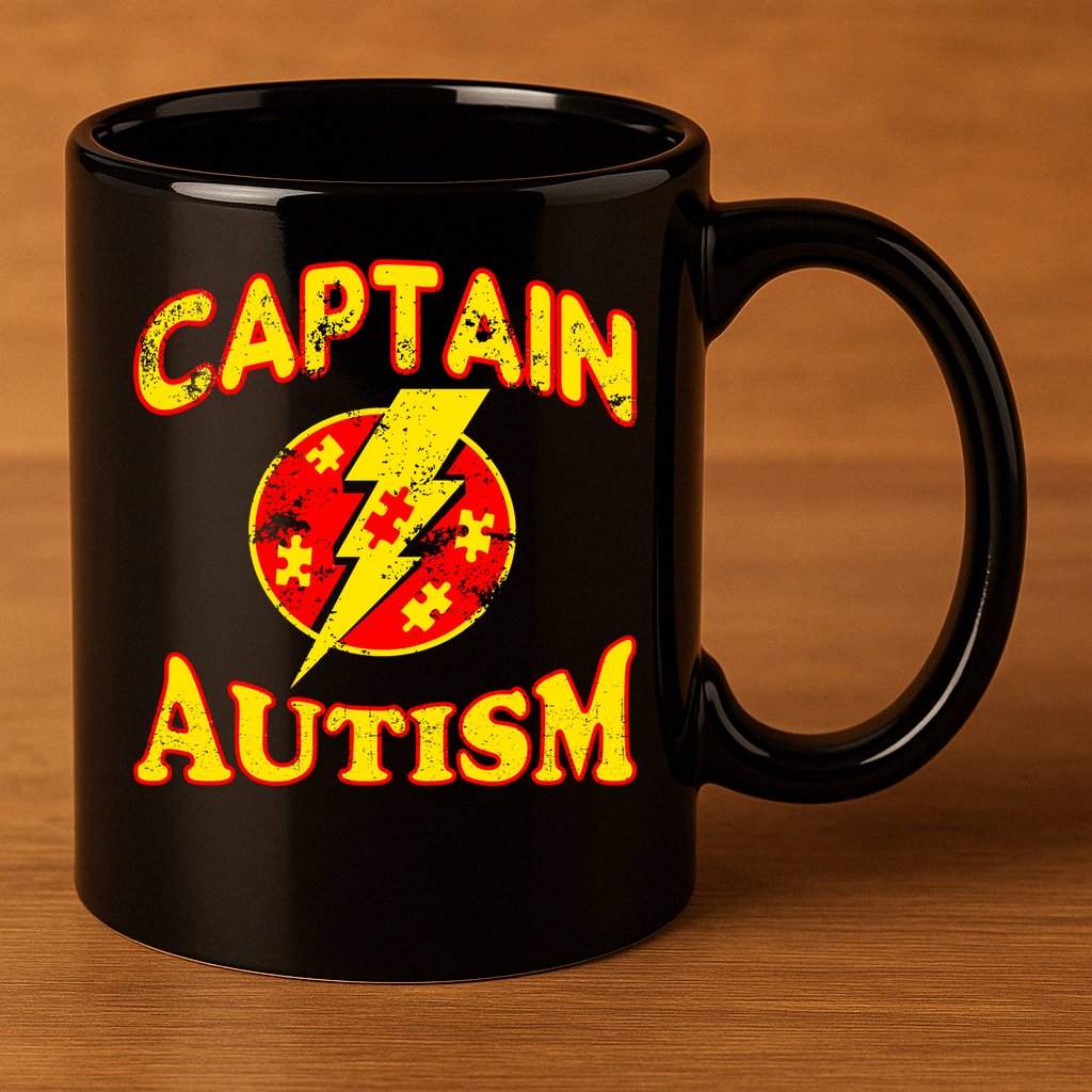 Captain Autism Superhero Logo 11oz C Handle Ceramic Mug