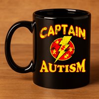 Captain Autism Superhero Logo 11oz C Handle Ceramic Mug