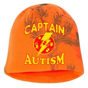 Captain Autism Superhero Logo Kati - Camo Knit Beanie