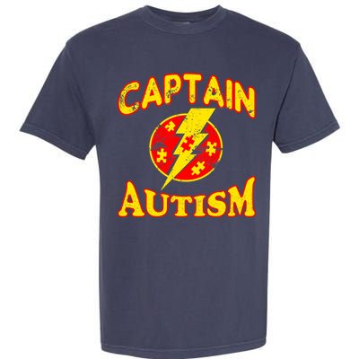 Captain Autism Superhero Logo Garment-Dyed Heavyweight T-Shirt