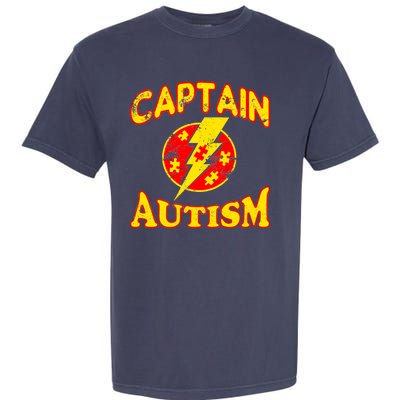 Captain Autism Superhero Logo Garment-Dyed Heavyweight T-Shirt