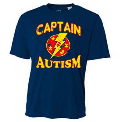 Captain Autism Superhero Logo Cooling Performance Crew T-Shirt