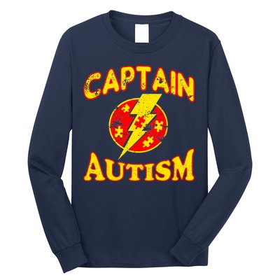 Captain Autism Superhero Logo Long Sleeve Shirt