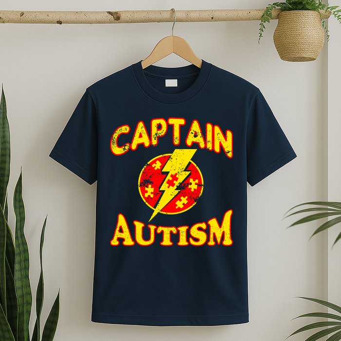 Captain Autism Superhero Logo T-Shirt