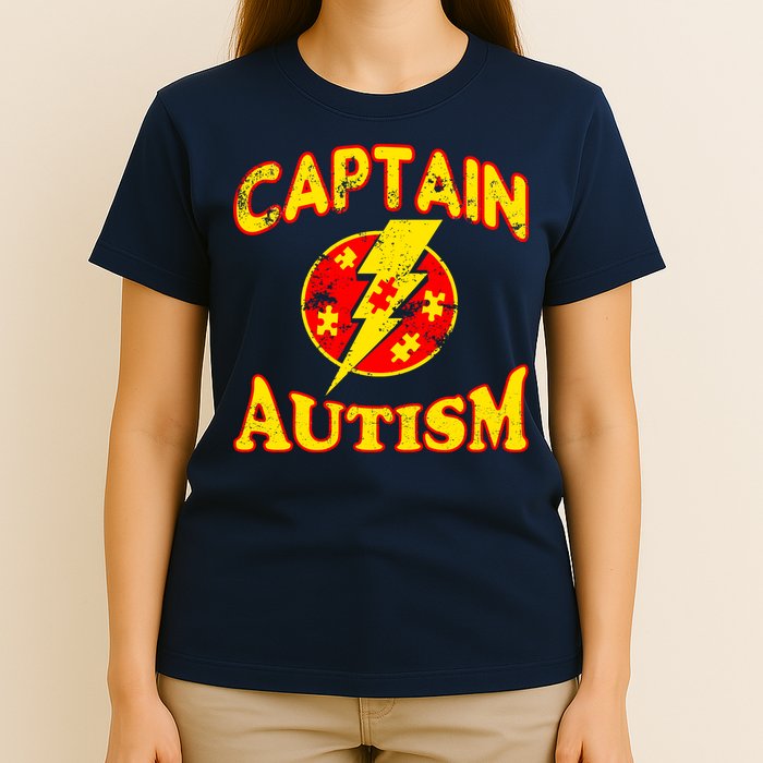 Captain Autism Superhero Logo T-Shirt