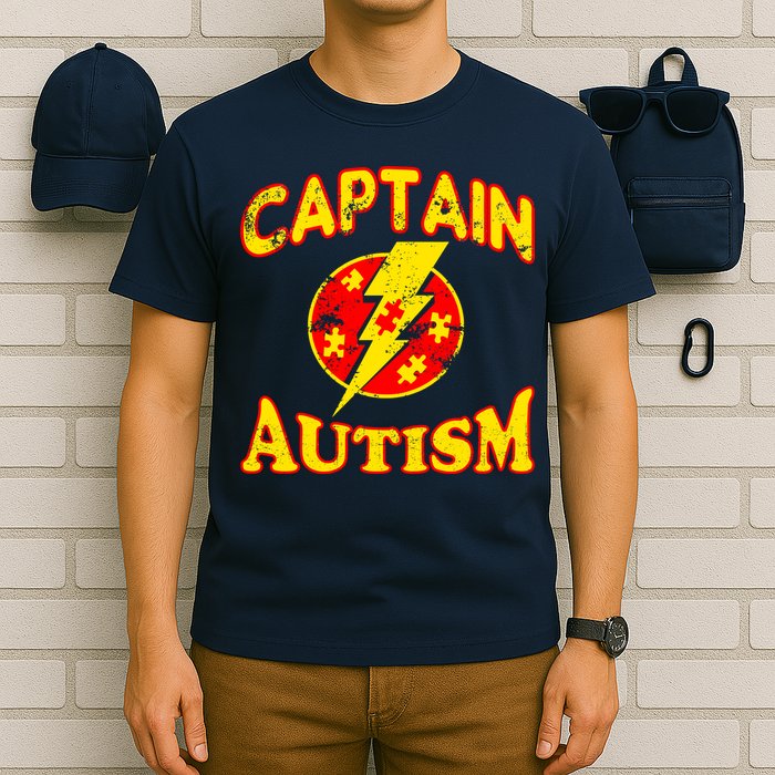 Captain Autism Superhero Logo T-Shirt