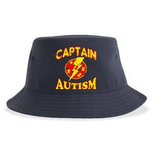 Captain Autism Superhero Logo Sustainable Bucket Hat