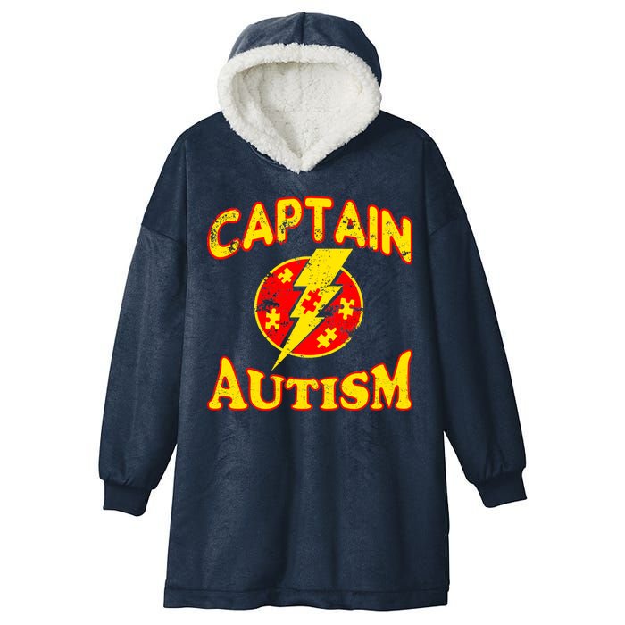 Captain Autism Superhero Logo Hooded Wearable Blanket