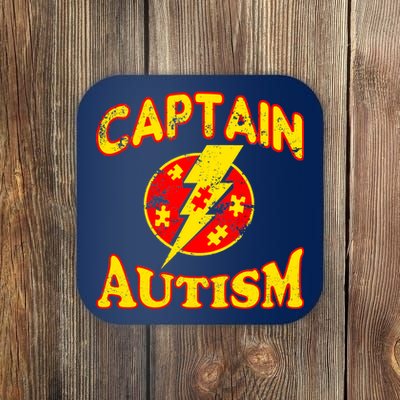 Captain Autism Superhero Logo Coaster