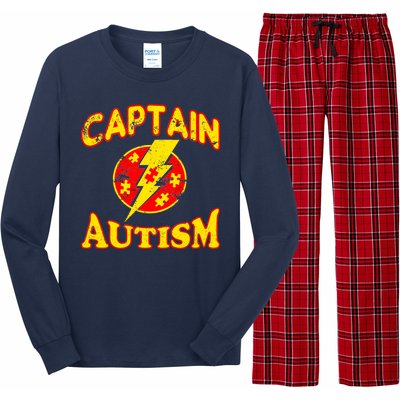 Captain Autism Superhero Logo Long Sleeve Pajama Set