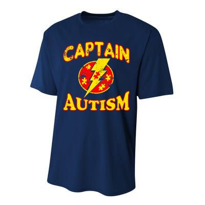 Captain Autism Superhero Logo Performance Sprint T-Shirt