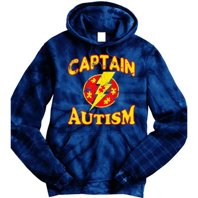 Captain Autism Superhero Logo Tie Dye Hoodie