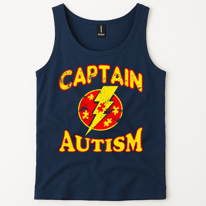 Captain Autism Superhero Logo Tank Top