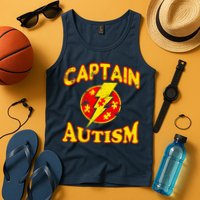Captain Autism Superhero Logo Tank Top