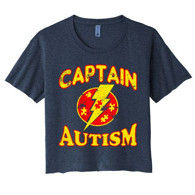 Captain Autism Superhero Logo Crop Top