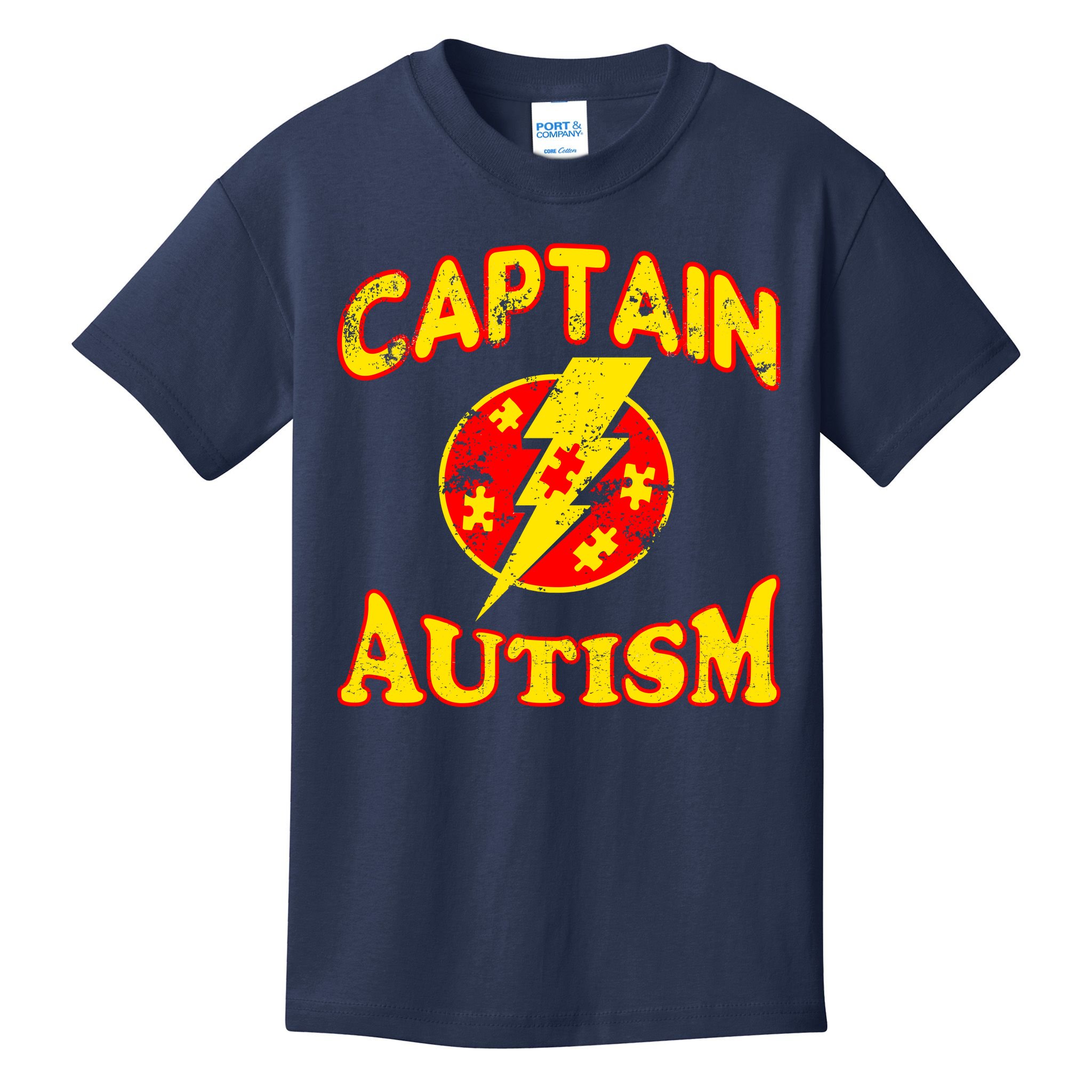 Captain Autism Superhero Logo Kids T-Shirt