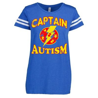 Captain Autism Superhero Logo Enza Ladies Jersey Football T-Shirt