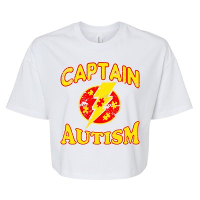 Captain Autism Superhero Logo Bella+Canvas Jersey Crop Tee