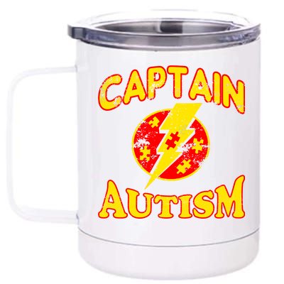 Captain Autism Superhero Logo 12 oz Stainless Steel Tumbler Cup