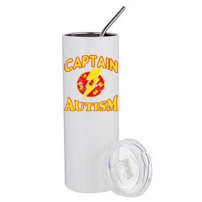 Captain Autism Superhero Logo Stainless Steel Tumbler