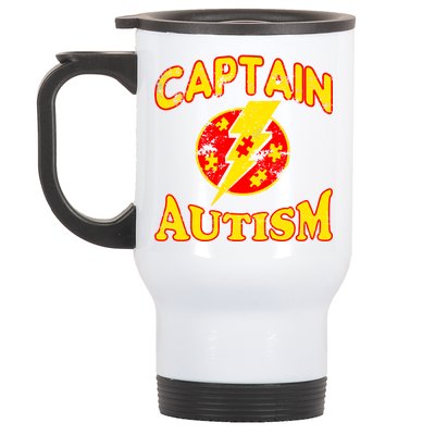 Captain Autism Superhero Logo Stainless Steel Travel Mug