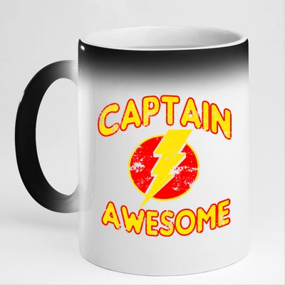 Captain Awesome Comic Logo 11oz Black Color Changing Mug