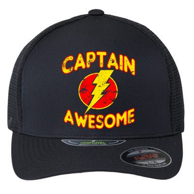 Captain Awesome Comic Logo Flexfit Unipanel Trucker Cap