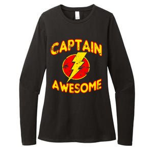 Captain Awesome Comic Logo Womens CVC Long Sleeve Shirt