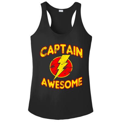 Captain Awesome Comic Logo Ladies PosiCharge Competitor Racerback Tank