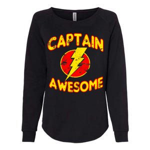 Captain Awesome Comic Logo Womens California Wash Sweatshirt