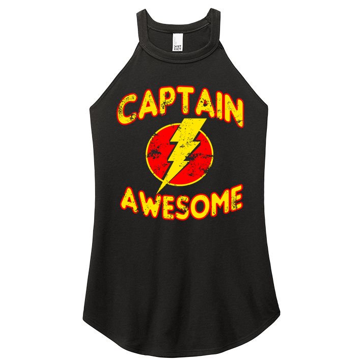 Captain Awesome Comic Logo Women's Perfect Tri Rocker Tank