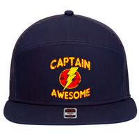 Captain Awesome Comic Logo 7 Panel Mesh Trucker Snapback Hat