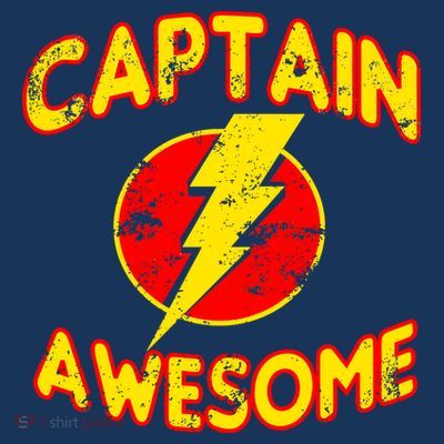 Captain Awesome Comic Logo T-Shirt
