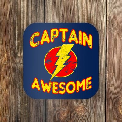 Captain Awesome Comic Logo Coaster