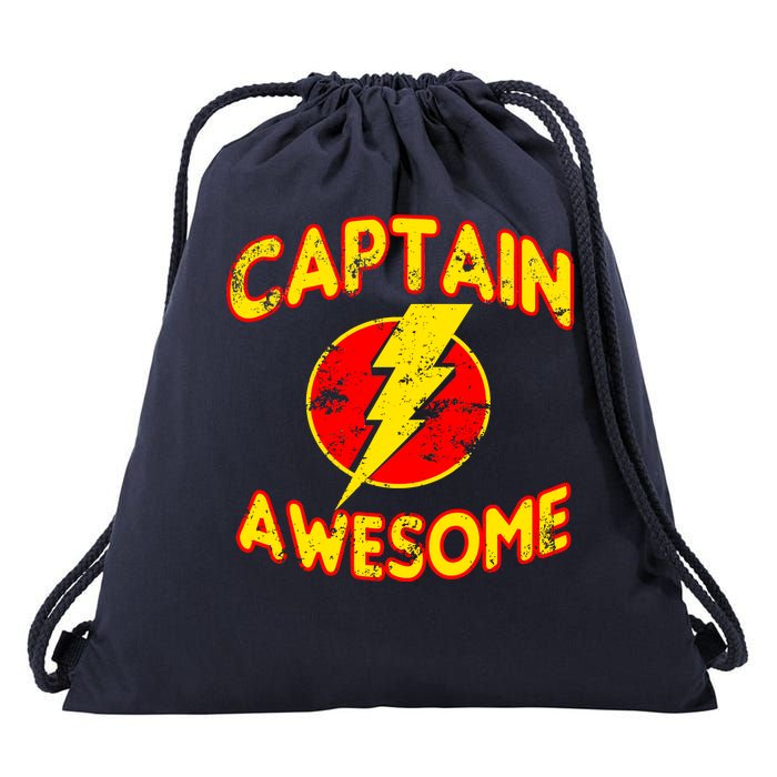 Captain Awesome Comic Logo Drawstring Bag