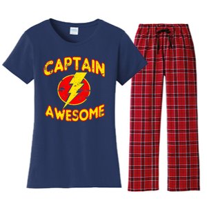 Captain Awesome Comic Logo Women's Flannel Pajama Set