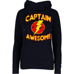 Captain Awesome Comic Logo Womens Funnel Neck Pullover Hood