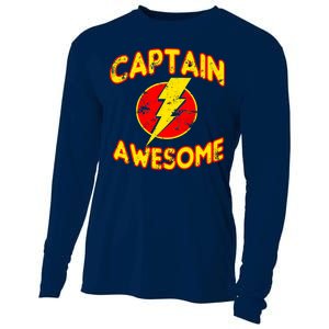 Captain Awesome Comic Logo Cooling Performance Long Sleeve Crew