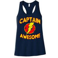 Captain Awesome Comic Logo Women's Racerback Tank