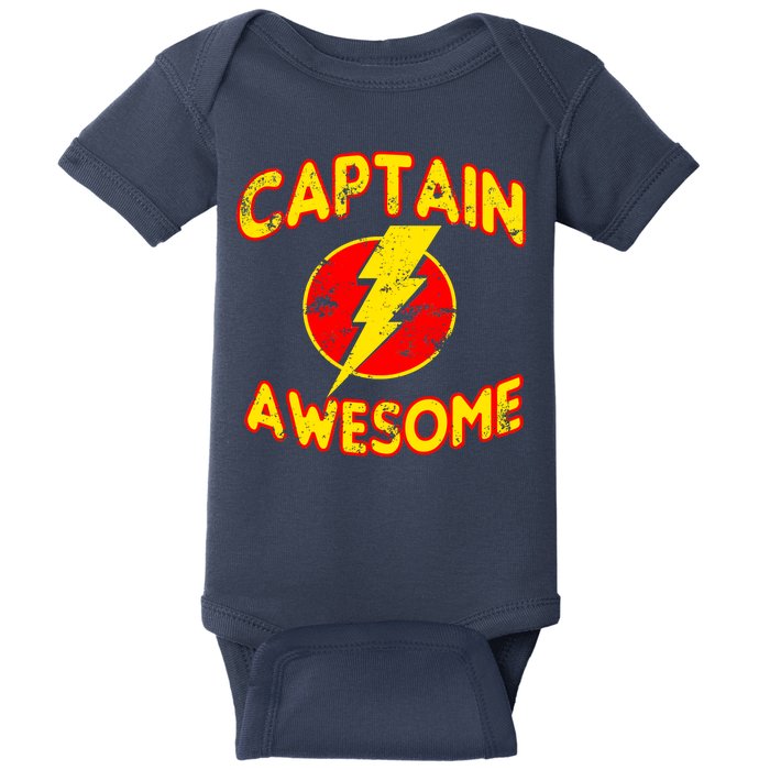 Captain Awesome Comic Logo Baby Bodysuit