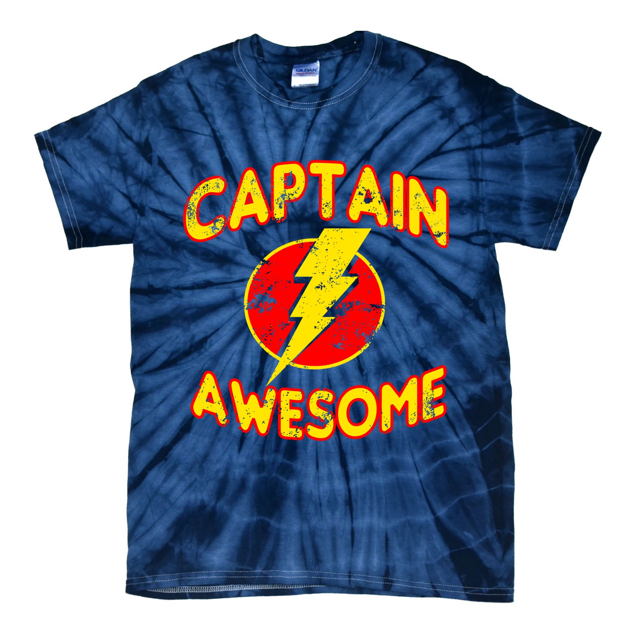 Captain Awesome Comic Logo Tie-Dye T-Shirt
