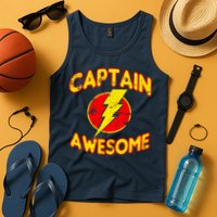 Captain Awesome Comic Logo Tank Top