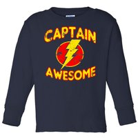 Captain Awesome Comic Logo Toddler Long Sleeve Shirt