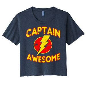 Captain Awesome Comic Logo Women's Crop Top Tee