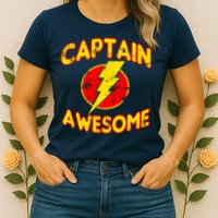 Captain Awesome Comic Logo Womens T-Shirt