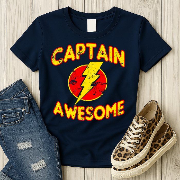 Captain Awesome Comic Logo Womens T-Shirt
