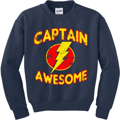 Captain Awesome Comic Logo Kids Sweatshirt