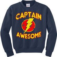 Captain Awesome Comic Logo Kids Sweatshirt