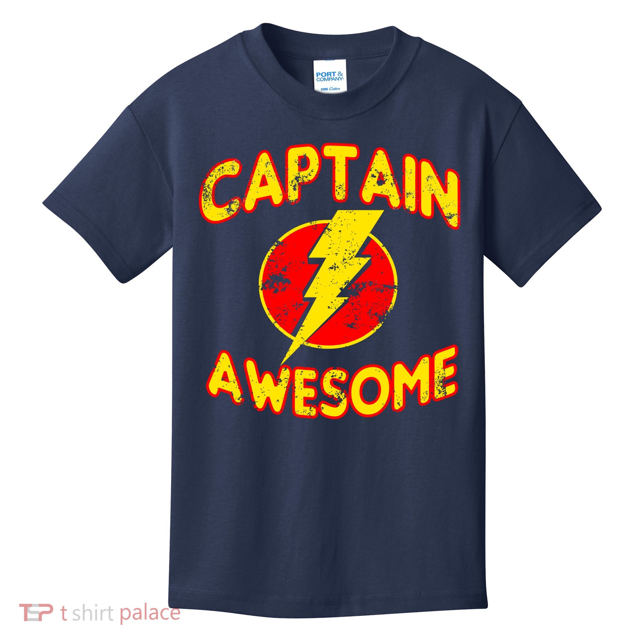 Captain Awesome Comic Logo Kids T-Shirt
