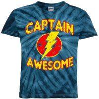 Captain Awesome Comic Logo Kids Tie-Dye T-Shirt